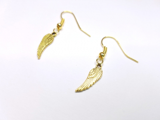 Preview: Flügel Ohrringe goldfarben Engel